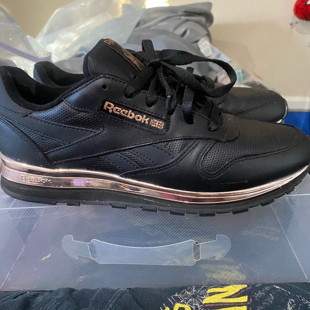 Reebok Black Sneakers with Rose Gold Accents
